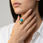 Women's Asymmetric Blue Stone Ring