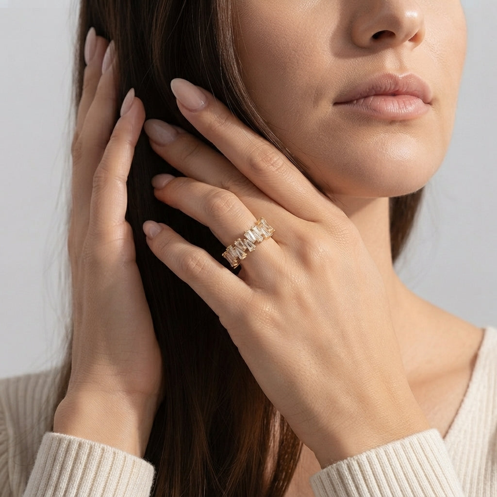 Women's Baguette Crystal Ring