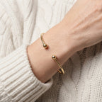 Women's Ball End Open Cuff Bangle