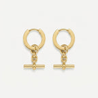 Women's Bar Drop Huggie Earrings