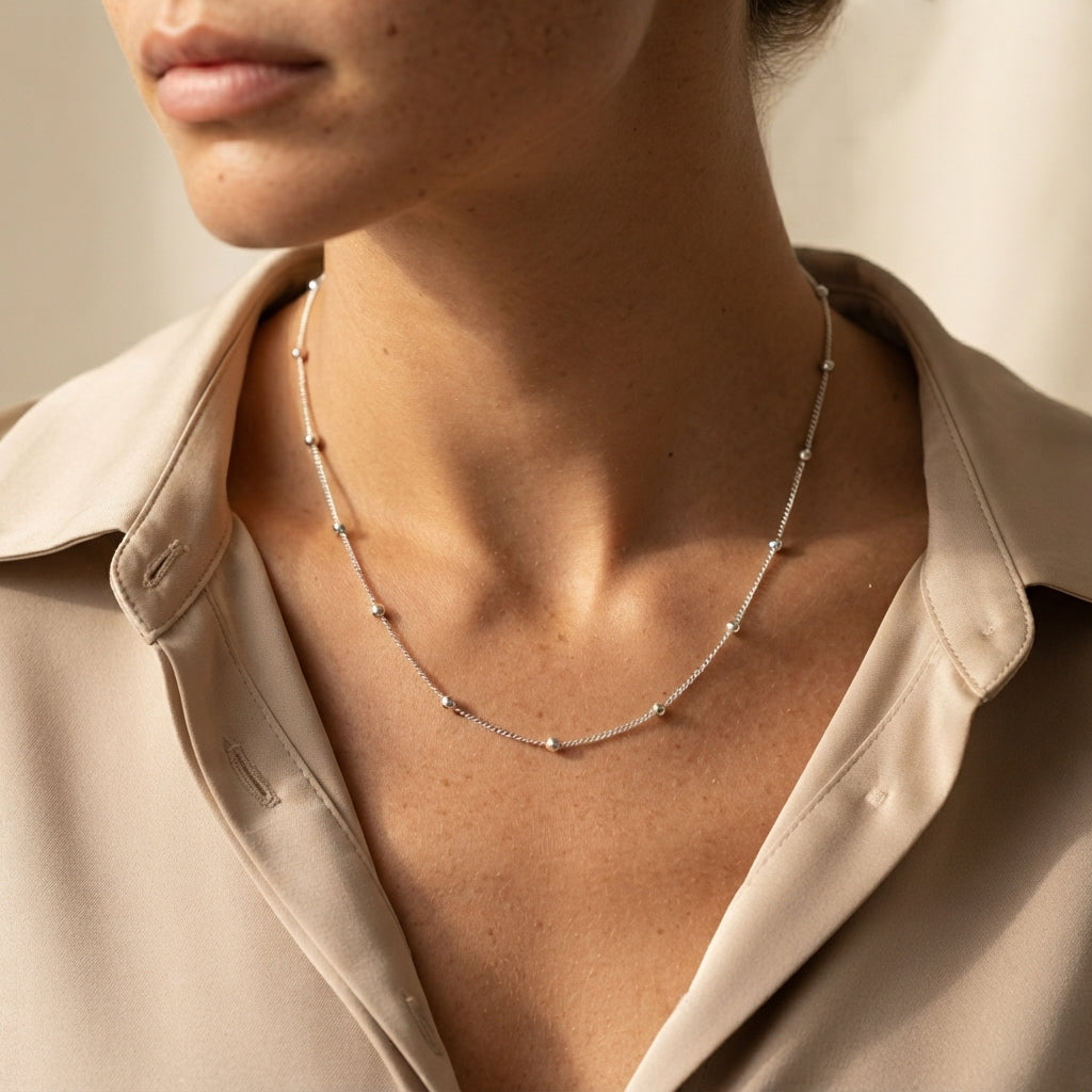 Women's Beaded Chain Choker