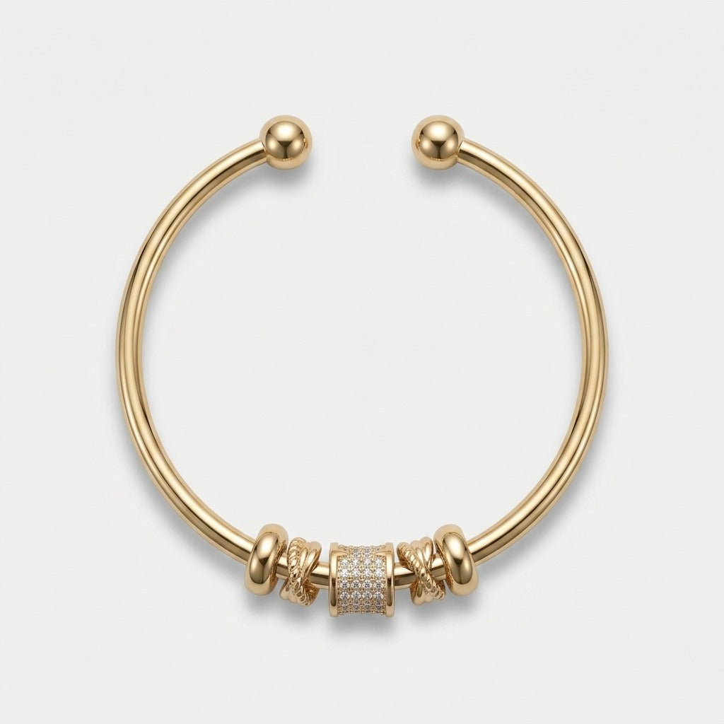 Women's Beaded Crystal Cuff Bangle