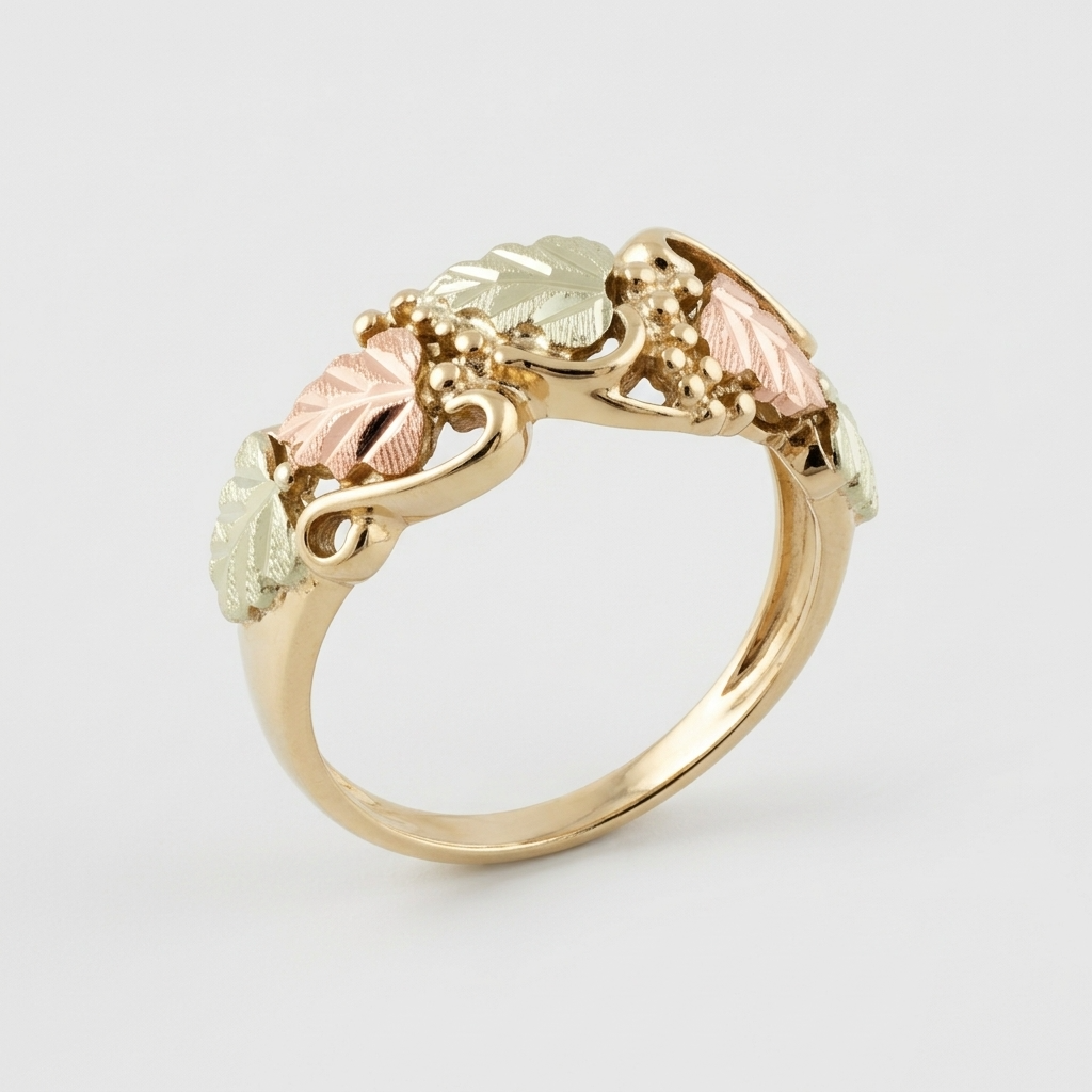 Women's Beaded Leaf Ring