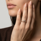 Women's Beaded Leaf Ring