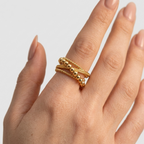 Women's Beaded Twist Ring