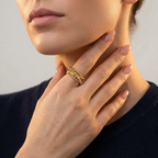Women's Beaded Twist Ring