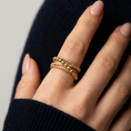Women's Beaded Twist Ring