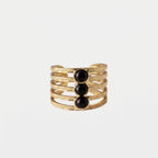 Women's Black Stone Cuff Ring
