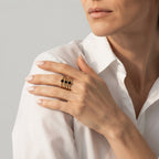 Women's Black Stone Cuff Ring