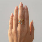 Women's Blue Stone Celestial Ring