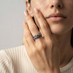Women's Blue Stone Open Ring