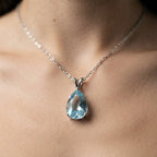 Women's Blue Stone Pendant Necklace