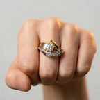 Women's Bypass Crystal Ring