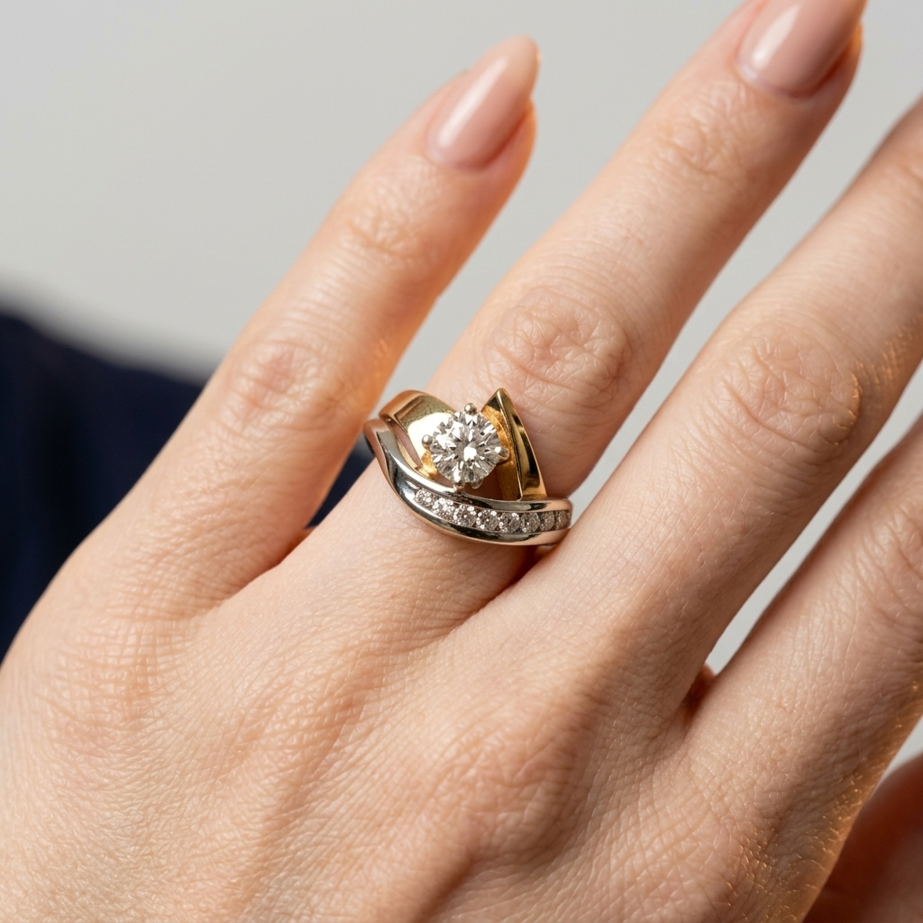 Women's Bypass Crystal Ring