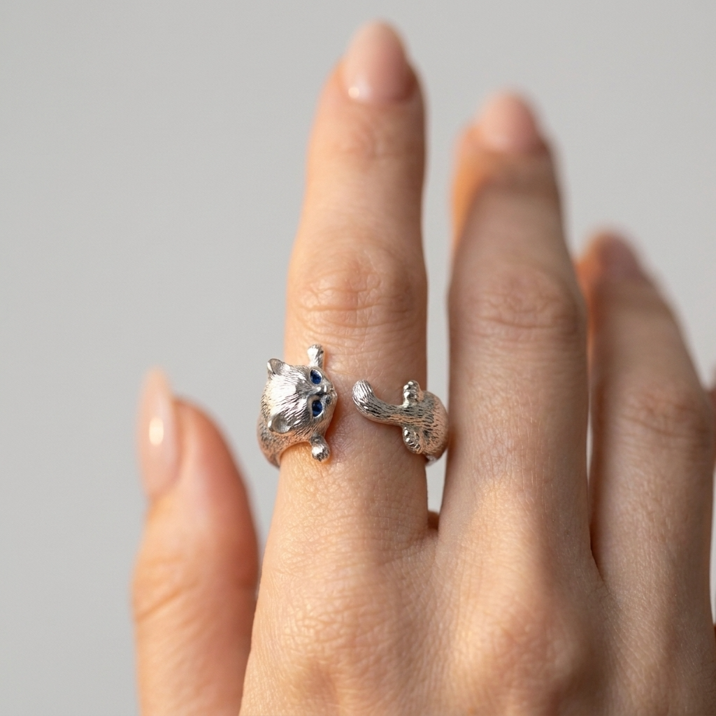 Women's Cat Wrap Ring