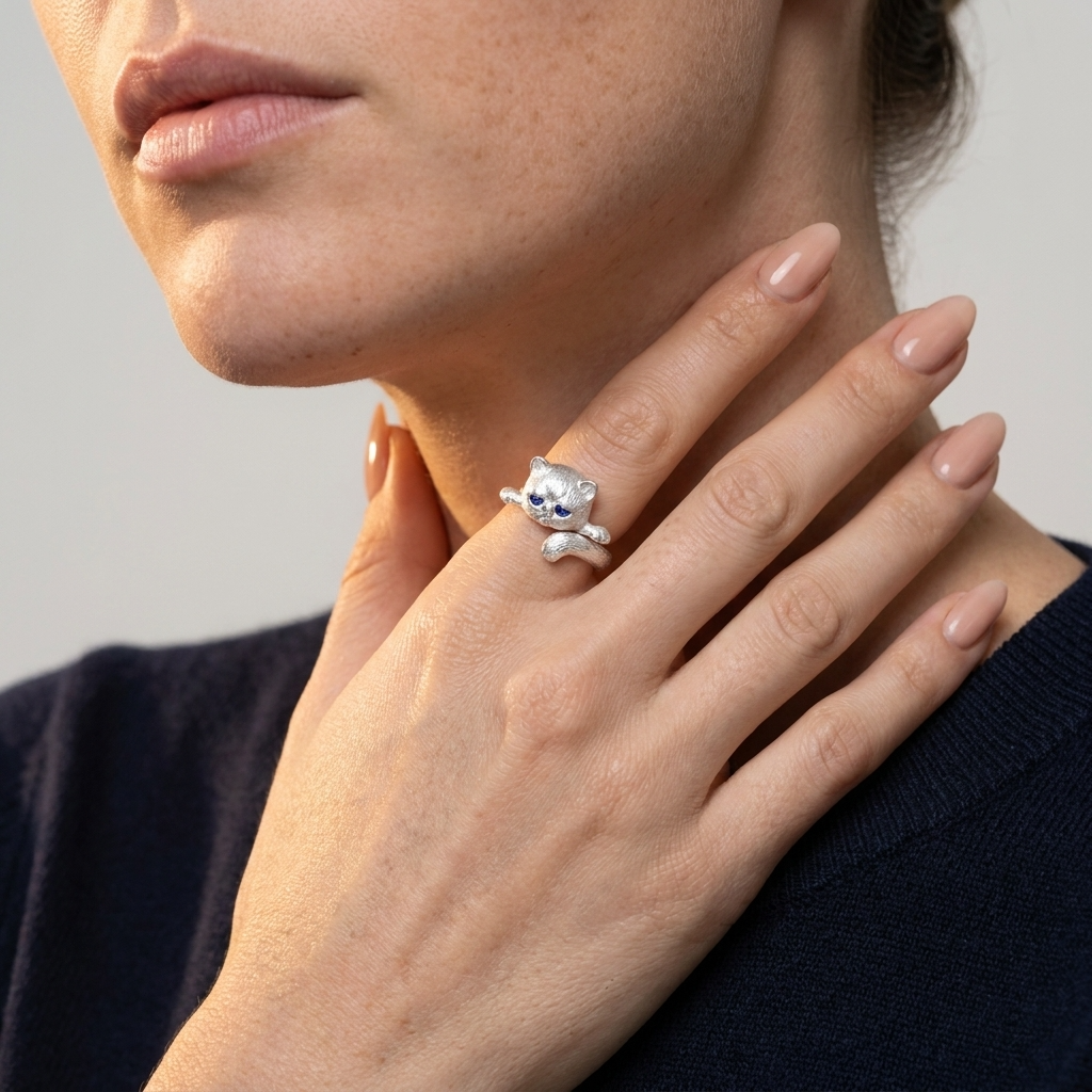 Women's Cat Wrap Ring