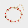 Women's Cherry Bead Charm Bracelet