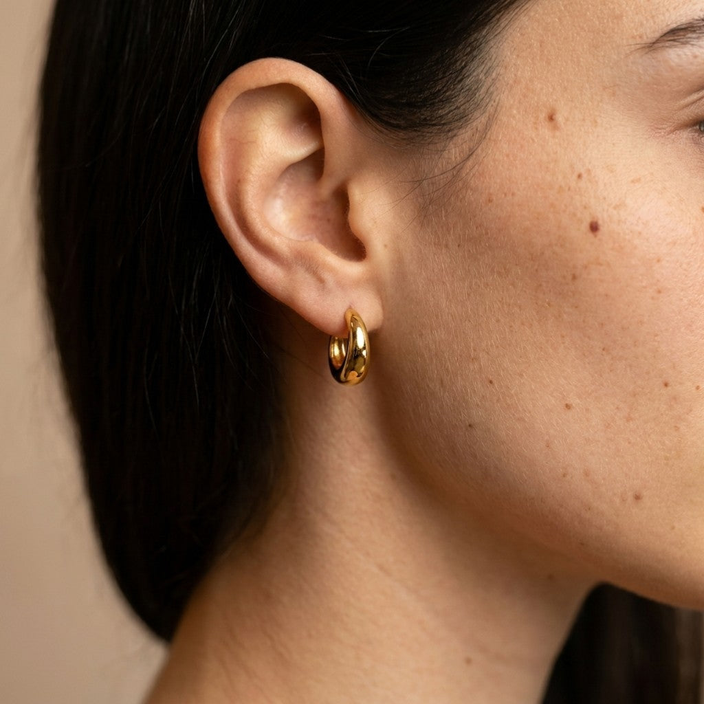 Women's Chunky Huggie Hoop Earrings