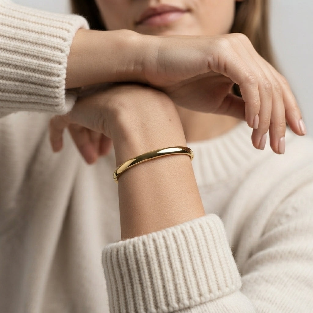 Women's Chunky Oval Bangle