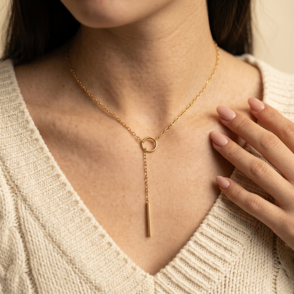 Women's Circle Bar Necklace