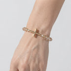 Women's Cross Faceted Bead Elastic Bracelet