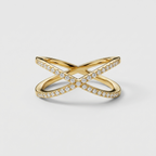 Women's Crossover Crystal Ring