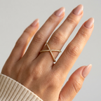 Women's Crossover Crystal Ring