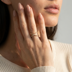 Women's Crossover Crystal Ring