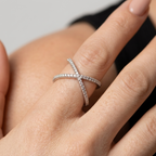 Women's Crossover Crystal Ring