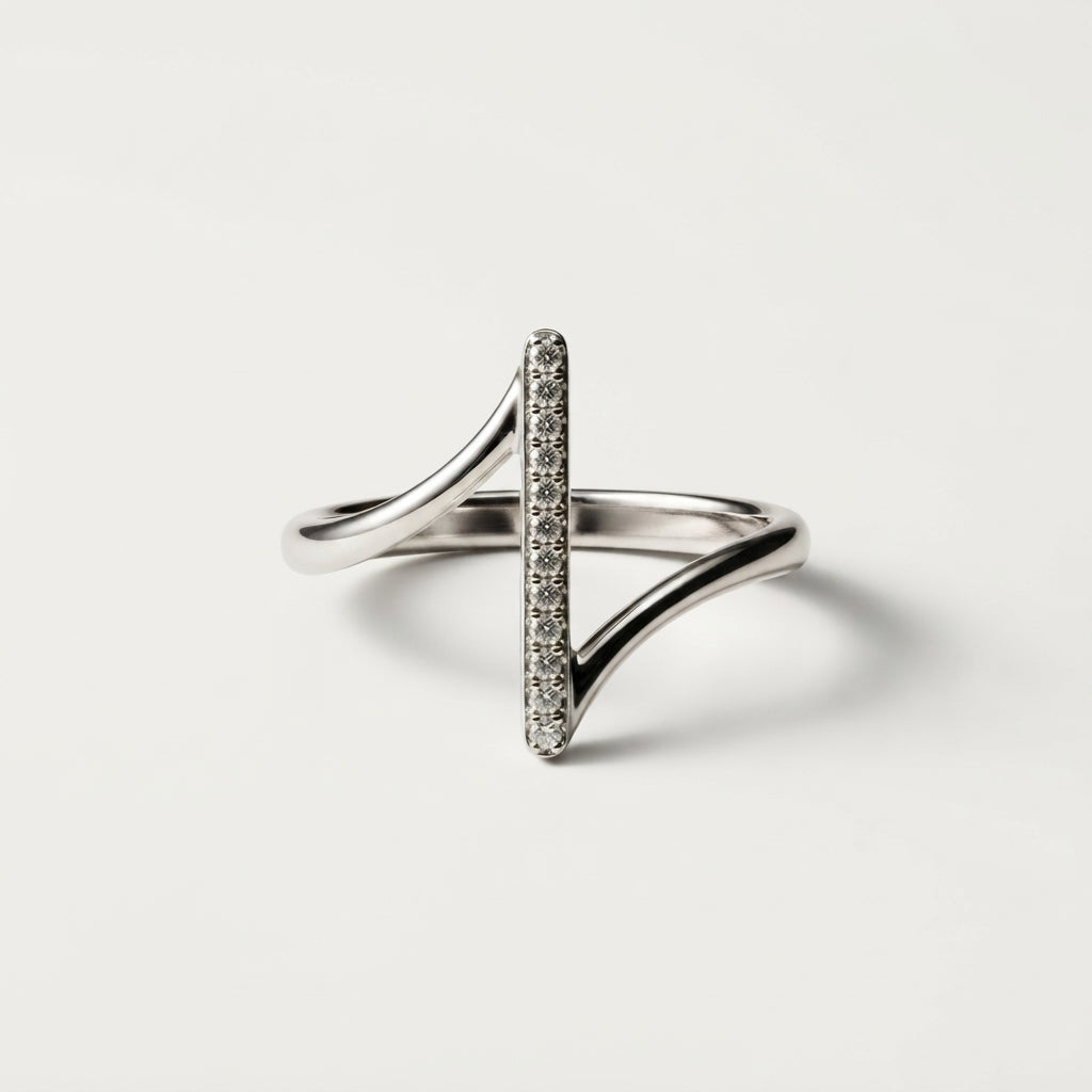 Women's Crystal Bar Ring