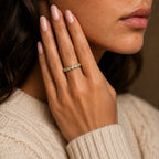Women's Crystal Bezel Eternity Band Ring