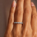 Women's Crystal Bezel Eternity Band Ring