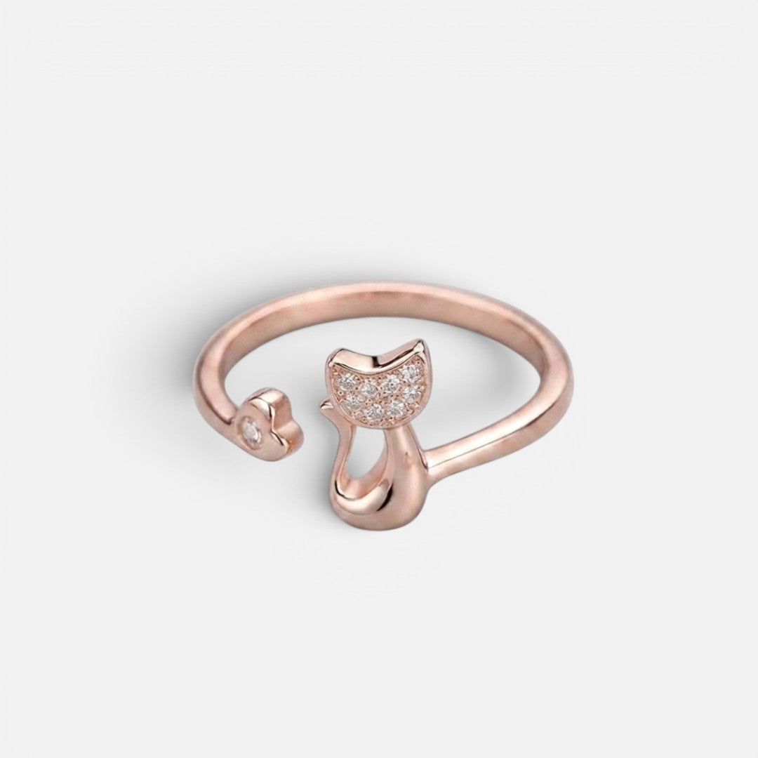 Women's Crystal Cat Ring