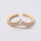 Women's Crystal Chevron Ring