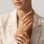 Women's Crystal Chevron Ring