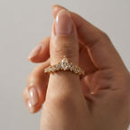 Women's Crystal Chevron Ring