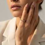 Women's Crystal Chevron Ring