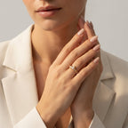 Women's Crystal Chevron Ring