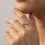 Women's Crystal Chevron Ring
