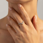 Women's Crystal Chevron Ring