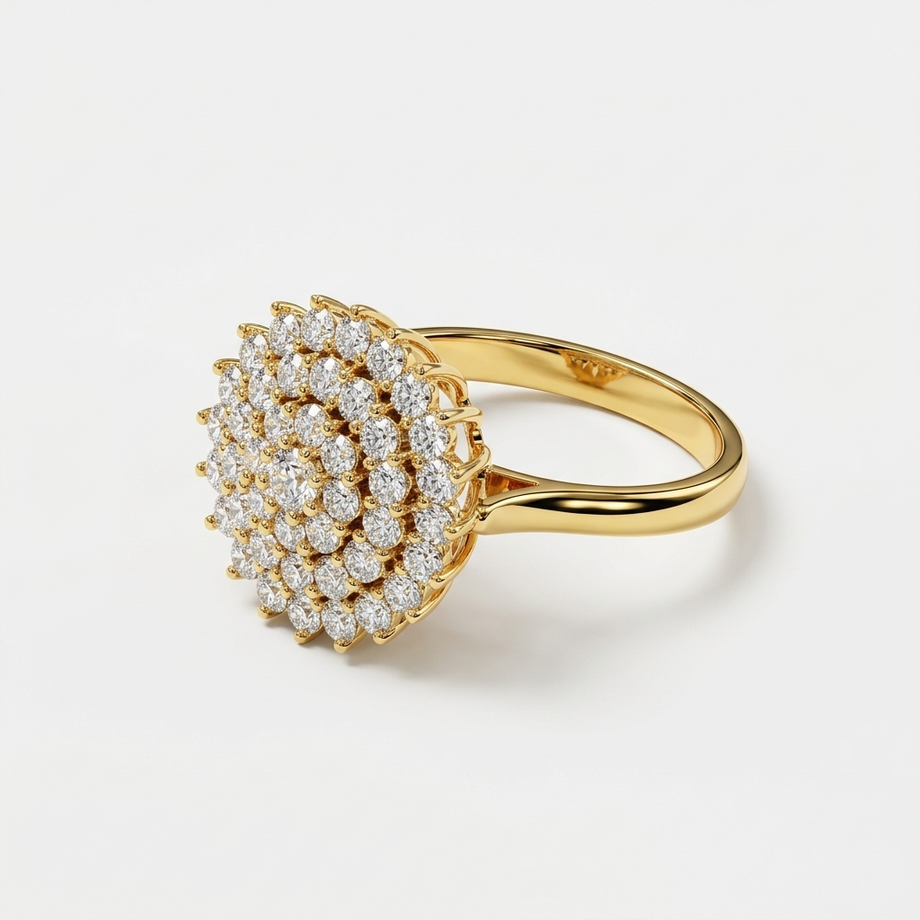 Women's Crystal Cluster Dome Ring