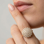 Women's Crystal Cluster Dome Ring