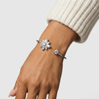 Women's Crystal Cluster Open Cuff Bangle