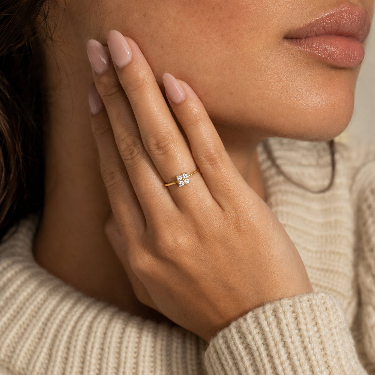 Women's Crystal Cluster Ring