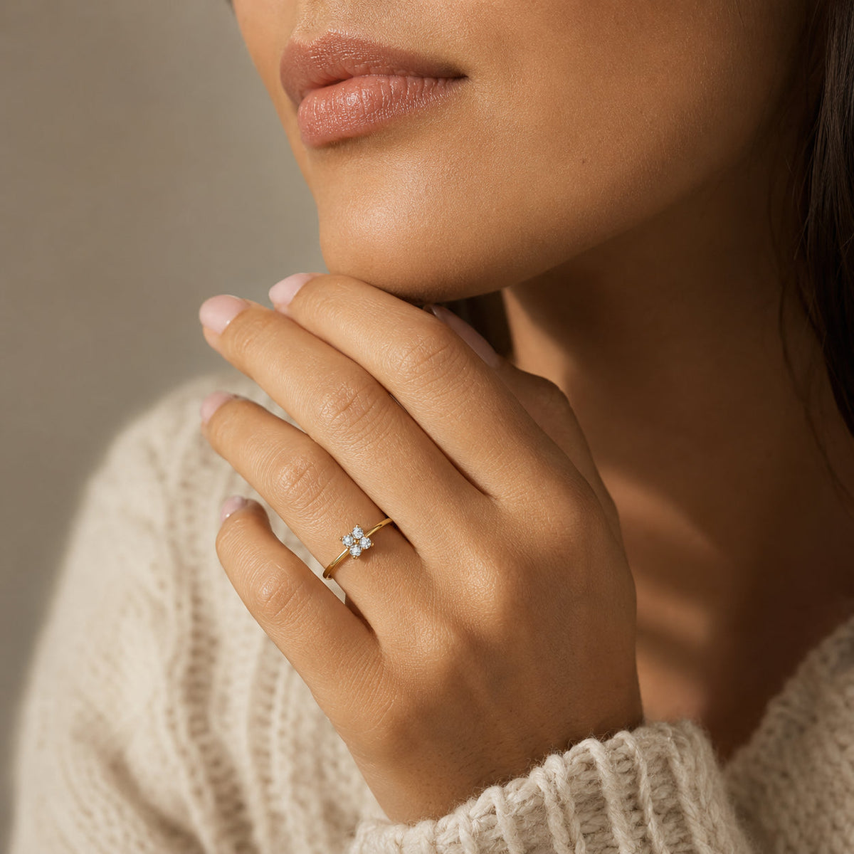 Women's Crystal Cluster Ring