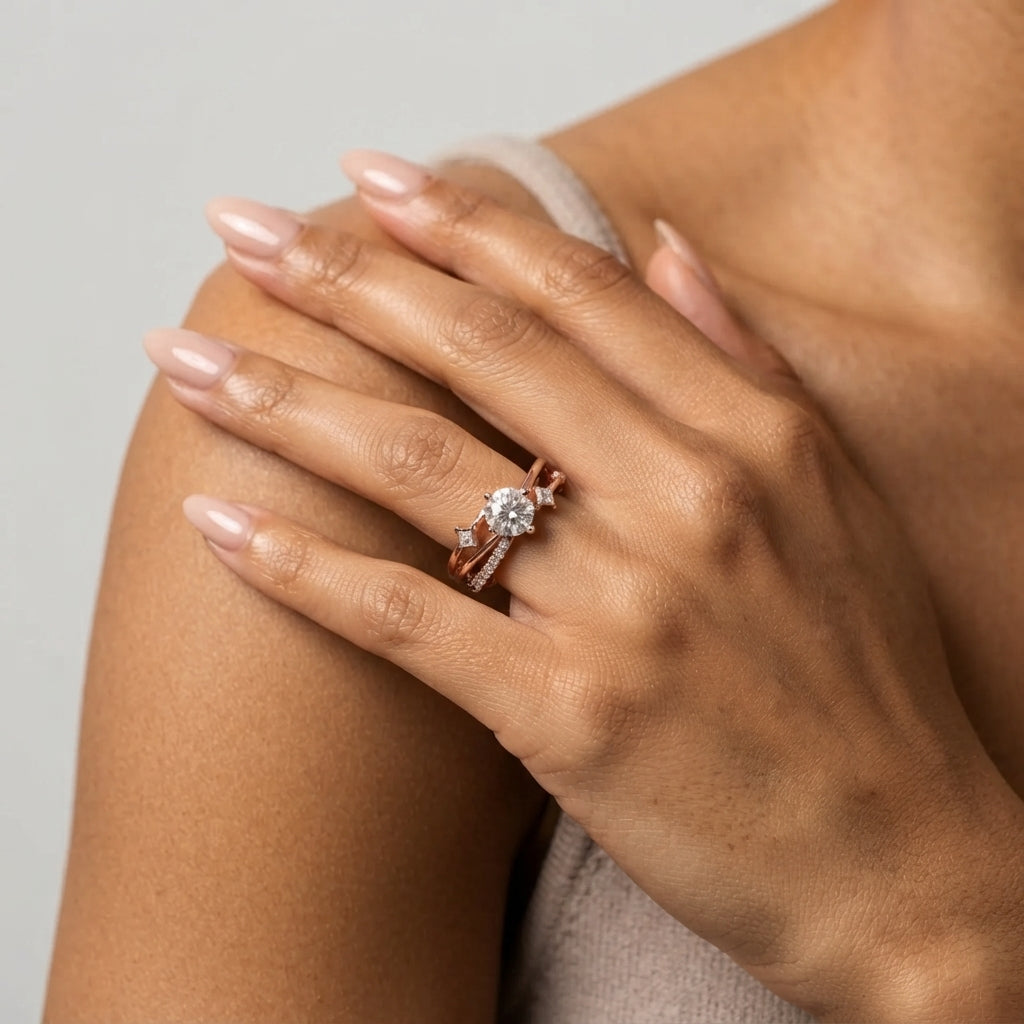 Women's Crystal Crossover Ring
