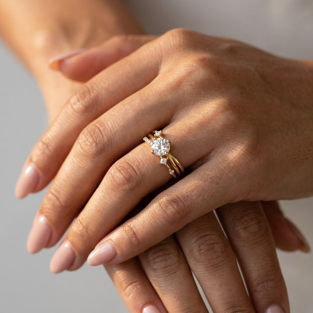 Women's Crystal Crossover Ring