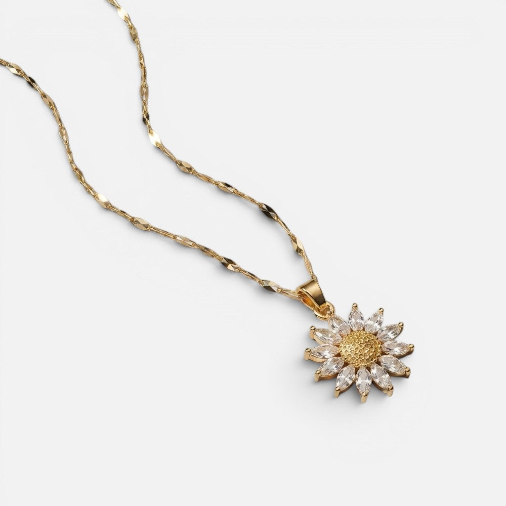 Women's Crystal Daisy Pendant Necklace