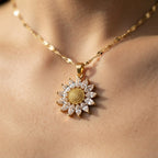 Women's Crystal Daisy Pendant Necklace