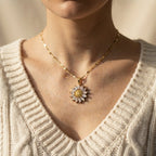 Women's Crystal Daisy Pendant Necklace